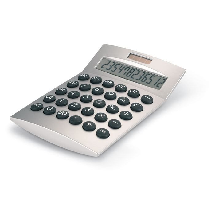Calculatrice publicitaire - BASICS silver mate